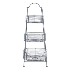 Comptoir De Famille Panier 3 Niveaux Reserve Gris En Fer