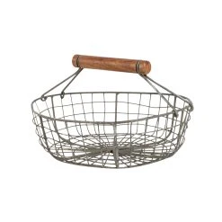 Comptoir De Famille Lot De 3 Paniers En Fer Avec Anse En Bois Naturel -Kaemingk Magasin 132530 DET02 WEB