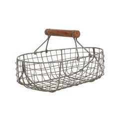 Comptoir De Famille Lot De 3 Paniers En Fer Avec Anse En Bois Naturel -Kaemingk Magasin 132530 DET03 WEB