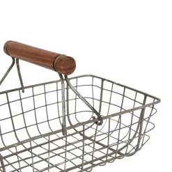 Comptoir De Famille Lot De 3 Paniers En Fer Avec Anse En Bois Naturel -Kaemingk Magasin 132530 DET04 WEB