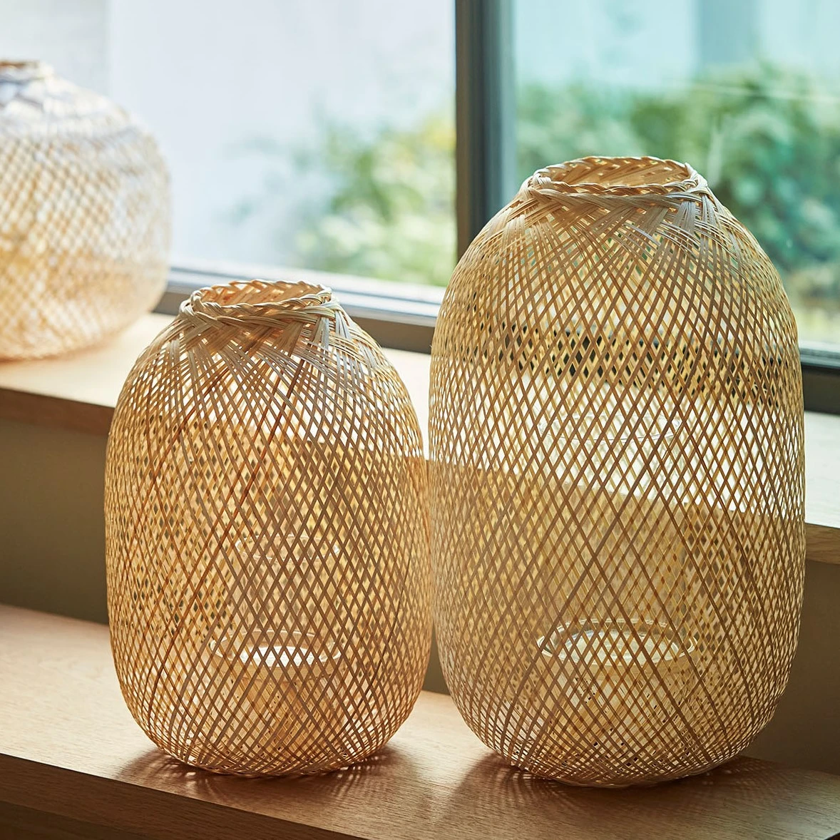 Côté Table Photophore Aritz Naturel Et Blanc D27xh40cm En Bambou 7 Côté Table Photophore Aritz Naturel Et Blanc D27xh40cm En Bambou – Image 5