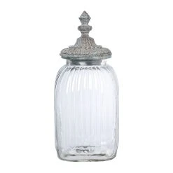 Côté Table Bocal Ernestine Gris Antique En Verre Et Résine