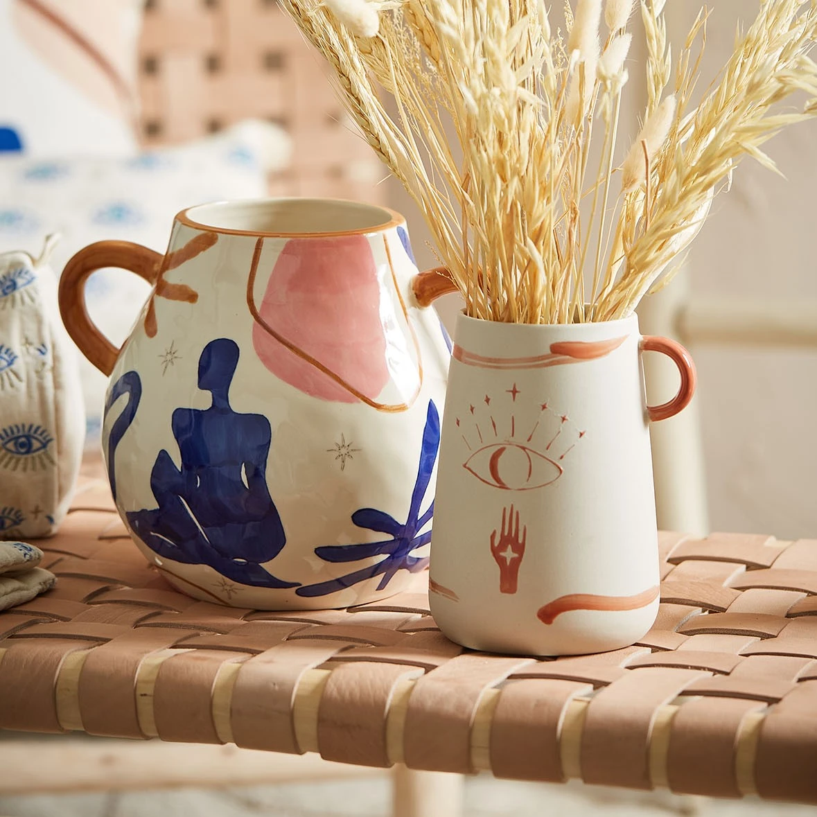 SEMA DESIGN Vase Visionnary Indigo Et Terracotta 25x16xh20cm En Gres 5 SEMA DESIGN Vase Visionnary Indigo Et Terracotta 25x16xh20cm En Gres – Image 3