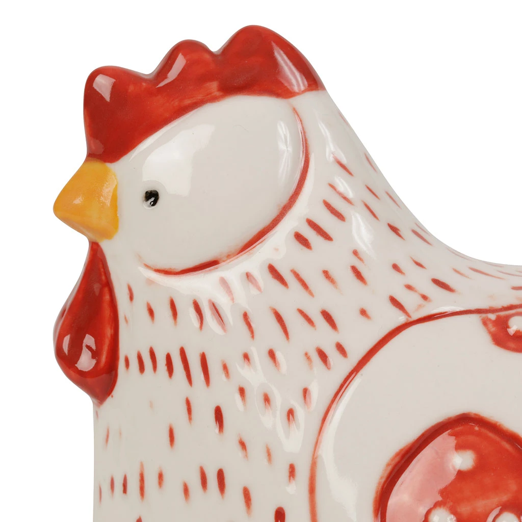 Comptoir De Famille Déco Poule Margotte Rouge En Porcelaine 5 Comptoir De Famille Déco Poule Margotte Rouge En Porcelaine – Image 3
