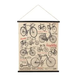 Comptoir De Famille Toile Bicyclette Noir Et Rouge