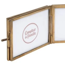 Comptoir De Famille Cadre Photo 2 Vues Fleurlys Dore Antique -Kaemingk Magasin 200869 DET02 WEB