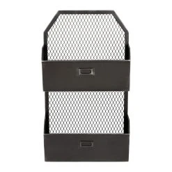 Comptoir De Famille Etagere Murale 2 Paniers Ferre Noir