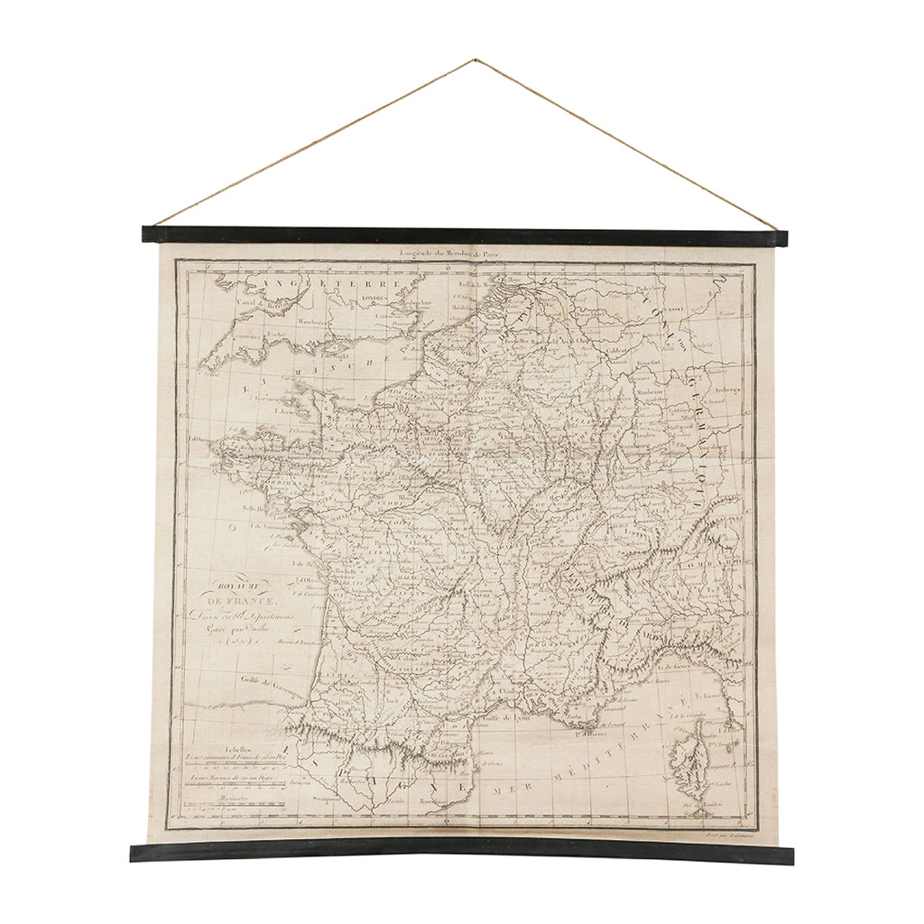 Comptoir De Famille Toile "carte Royaume De Fr Beige 98x96cm 3 Comptoir De Famille Toile "carte Royaume De Fr Beige 98x96cm