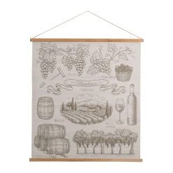 Comptoir De Famille Toile "viticulture" Brun 91x100cm