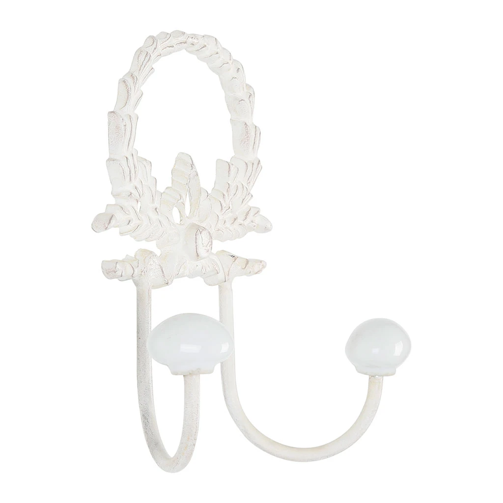 Comptoir De Famille Patere 2 Crochets Charme Blanc Antique 12x17x5cm Laiton 4 Comptoir De Famille Patere 2 Crochets Charme Blanc Antique 12x17x5cm Laiton – Image 2