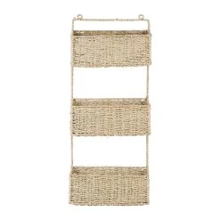 Comptoir De Famille Etagere Murale 3 Paniers Recif Naturel En Jonc De Mer