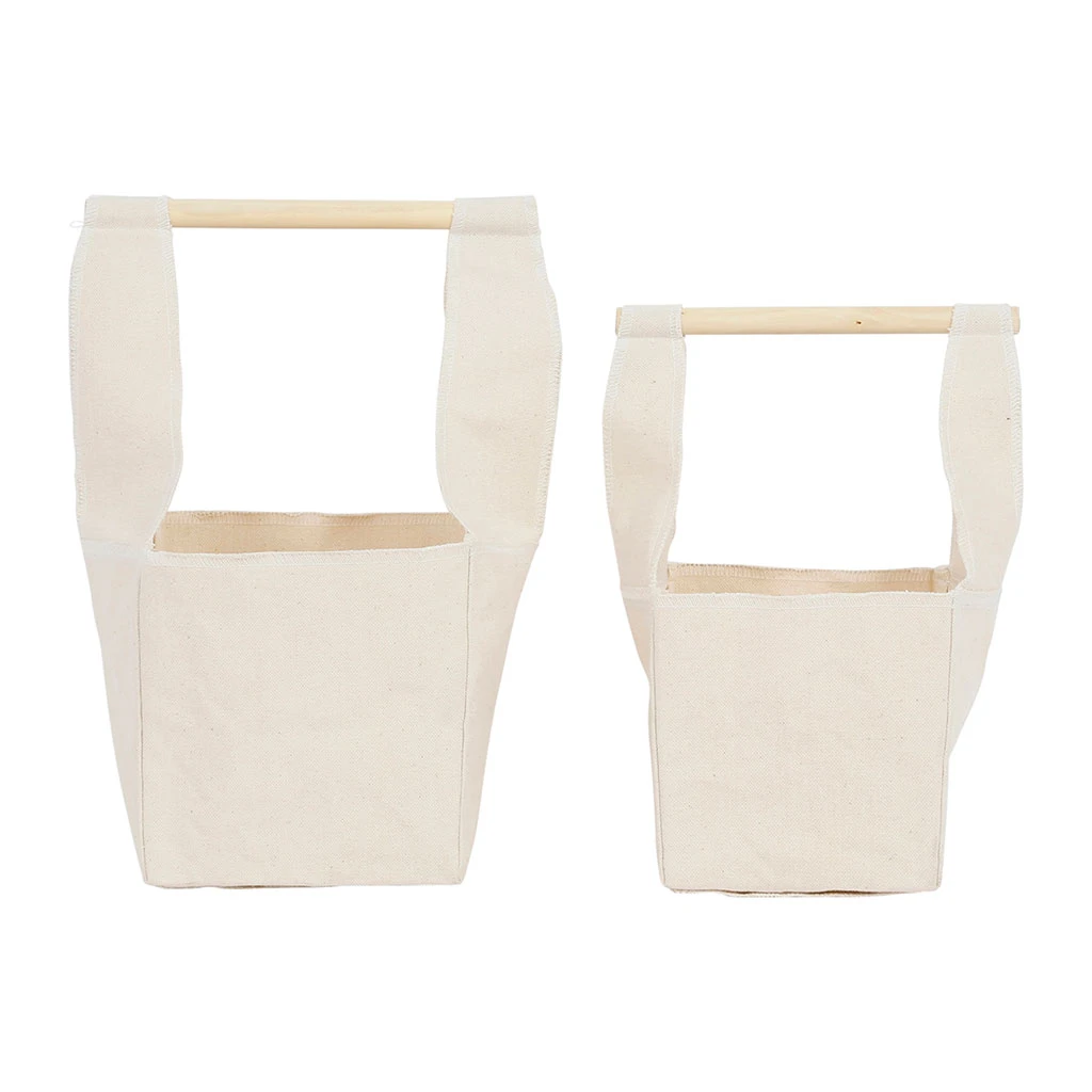 Comptoir De Famille Cache Pots X2 Naturel En Toile De Coton Et Bois De Bouleau - Emelise 3 Comptoir De Famille Cache Pots X2 Naturel En Toile De Coton Et Bois De Bouleau - Emelise