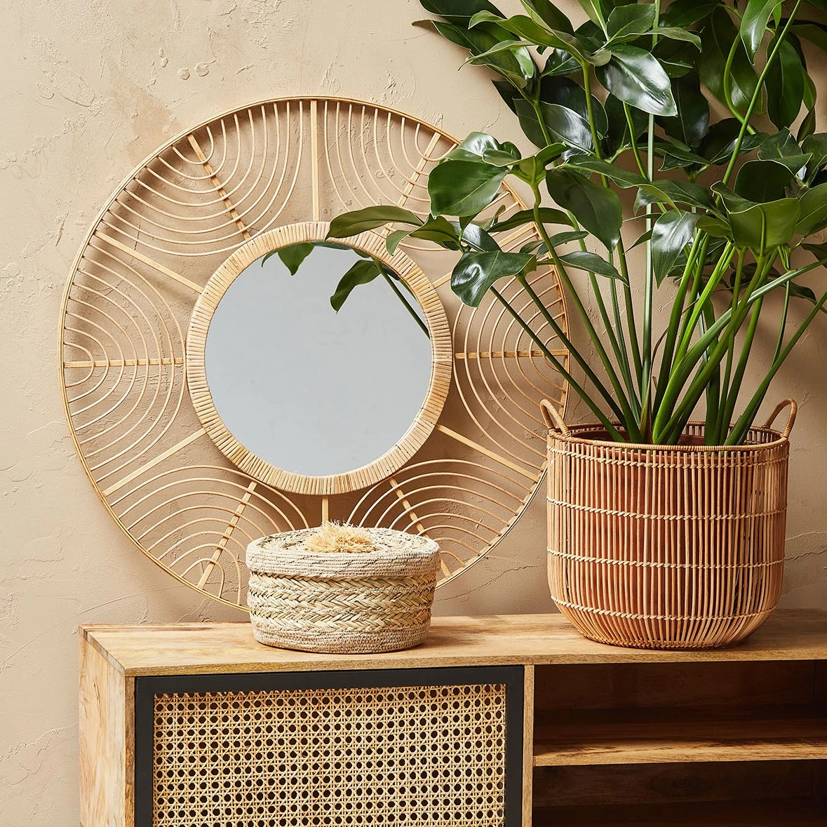 SEMA DESIGN Miroir Element Naturel En Bambou D80cm 6 SEMA DESIGN Miroir Element Naturel En Bambou D80cm – Image 4