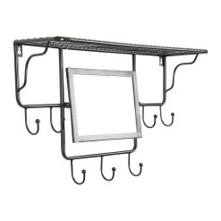 Côté Table Miroir Porte Manteau Indus Noir En Fer