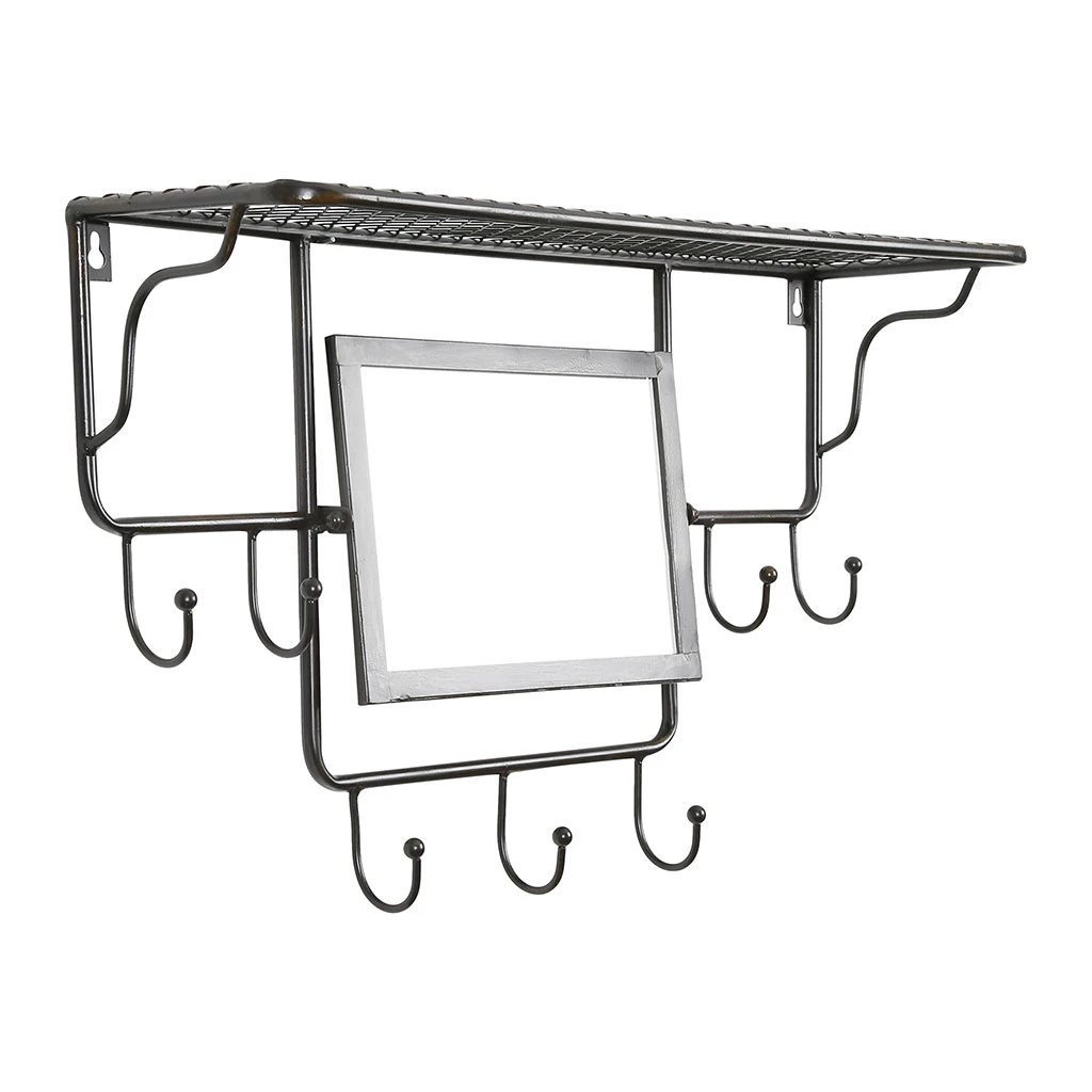 Côté Table Miroir Porte Manteau Indus Noir En Fer 3 Côté Table Miroir Porte Manteau Indus Noir En Fer