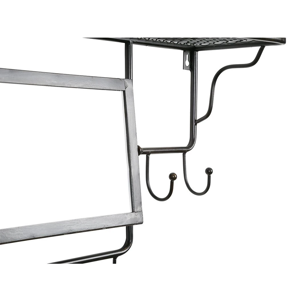 Côté Table Miroir Porte Manteau Indus Noir En Fer 6 Côté Table Miroir Porte Manteau Indus Noir En Fer – Image 4