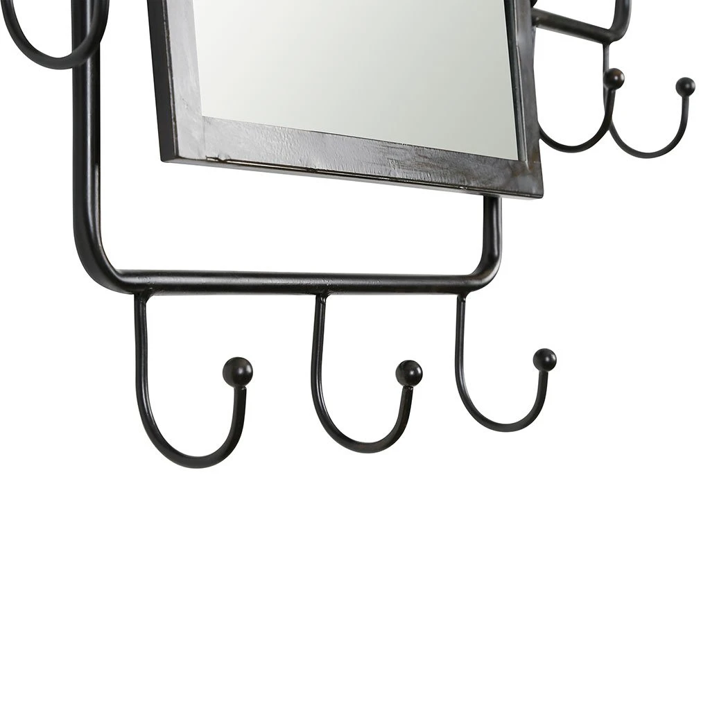 Côté Table Miroir Porte Manteau Indus Noir En Fer 7 Côté Table Miroir Porte Manteau Indus Noir En Fer – Image 5