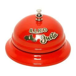 Natives Sonnette De Table "pizza"rouge En Fer