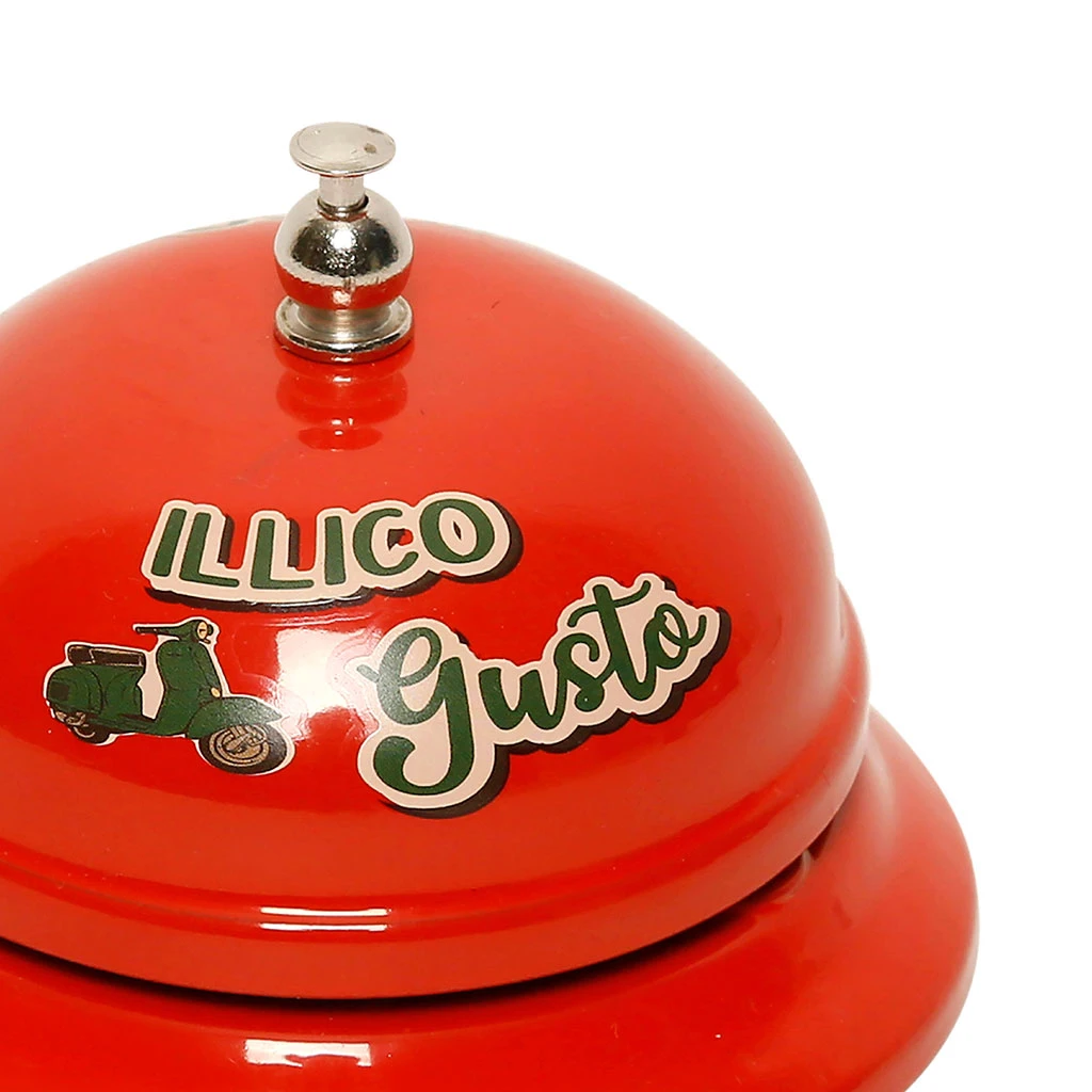 Natives Sonnette De Table "pizza"rouge En Fer 4 Natives Sonnette De Table "pizza"rouge En Fer – Image 2