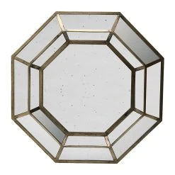 Côté Table Miroir Octogonal Antique Bronze En Fer