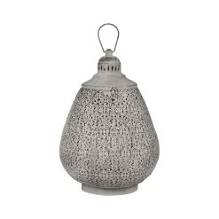 Côté Table Lanterne Orient Grise En Fer Et Verre