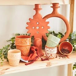 Chabi Chic Bougeoir Anneau Finition Brute Naturel D18xh28cm -Kaemingk Magasin 340c8 amb hd fds cat23 0006