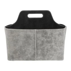 Côté Table Porte-revues Tannri Gris En Cuir, Plastique