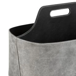 Côté Table Porte-revues Tannri Gris En Cuir, Plastique -Kaemingk Magasin 34469 DET02 WEB