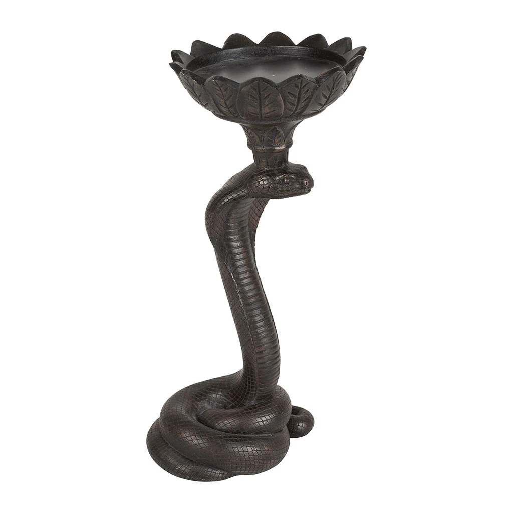 Côté Table Bougeoir Cobra Katja Noir En Polyrésine 4 Côté Table Bougeoir Cobra Katja Noir En Polyrésine – Image 2