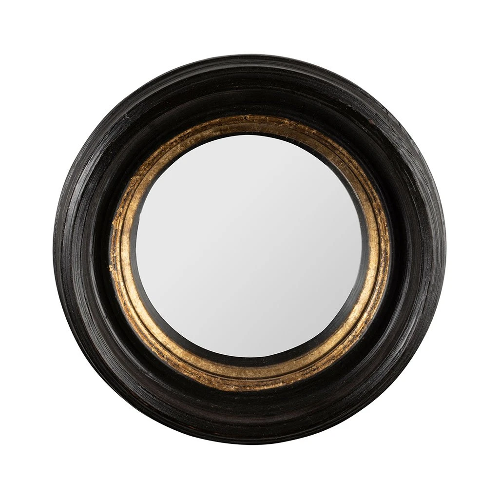 Côté Table Miroir Rond Noir Et Dore D21cm En Résine - Aureol 3 Côté Table Miroir Rond Noir Et Dore D21cm En Résine - Aureol