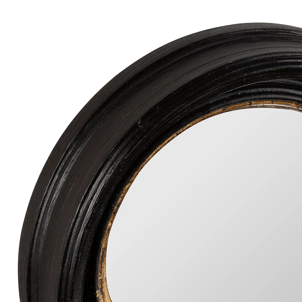 Côté Table Miroir Rond Noir Et Dore D21cm En Résine - Aureol 4 Côté Table Miroir Rond Noir Et Dore D21cm En Résine - Aureol – Image 2