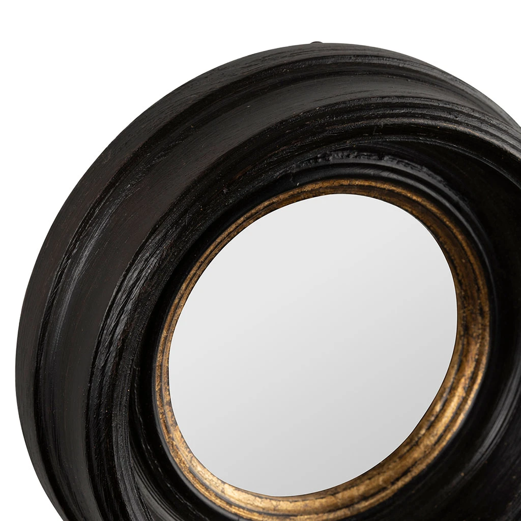 Côté Table Miroir Rond Oeil De Sorciere Noir Et Doré D16cm - Aureol 4 Côté Table Miroir Rond Oeil De Sorciere Noir Et Doré D16cm - Aureol – Image 2