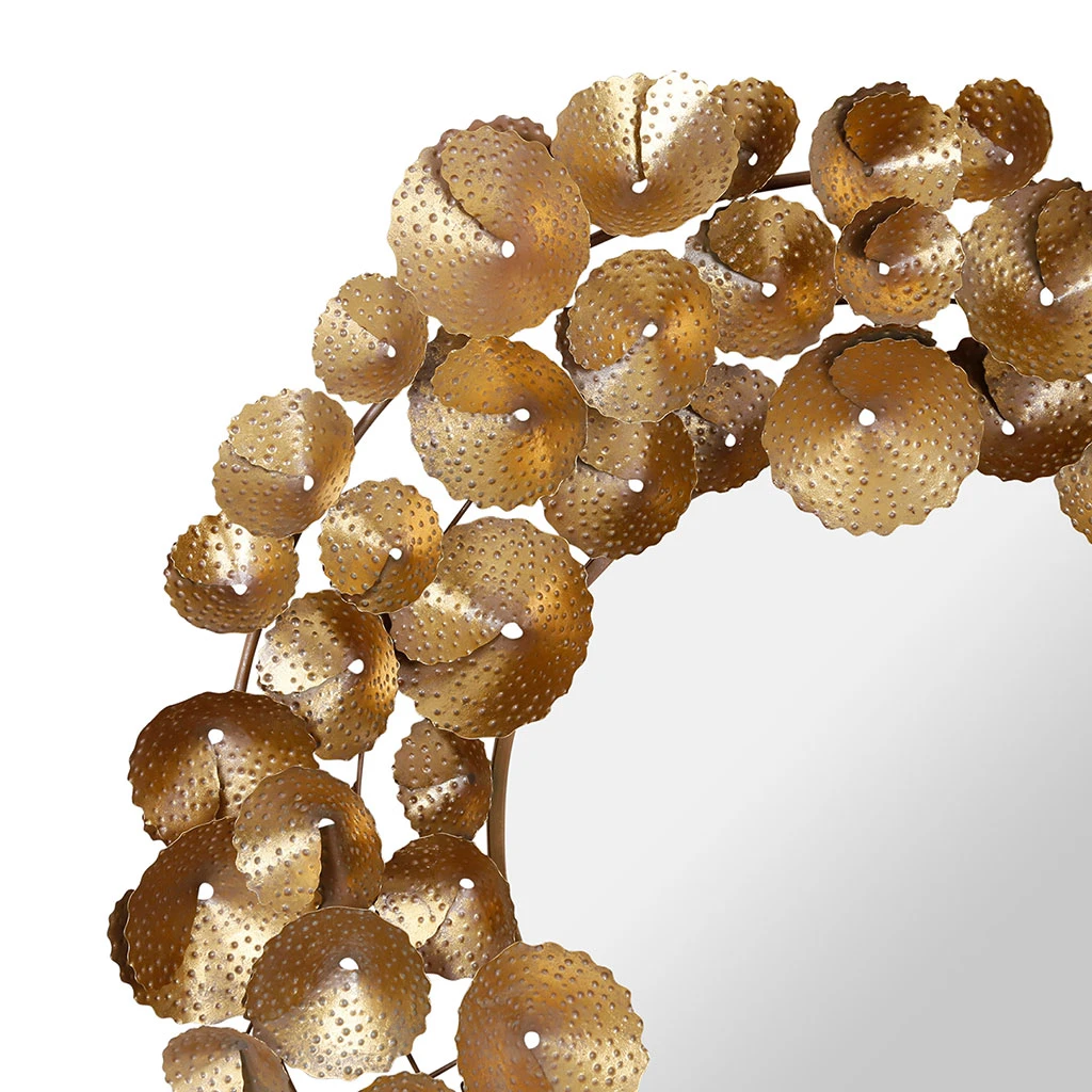 Côté Table Miroir Rond Ormea Doré D90cm 4 Côté Table Miroir Rond Ormea Doré D90cm – Image 2