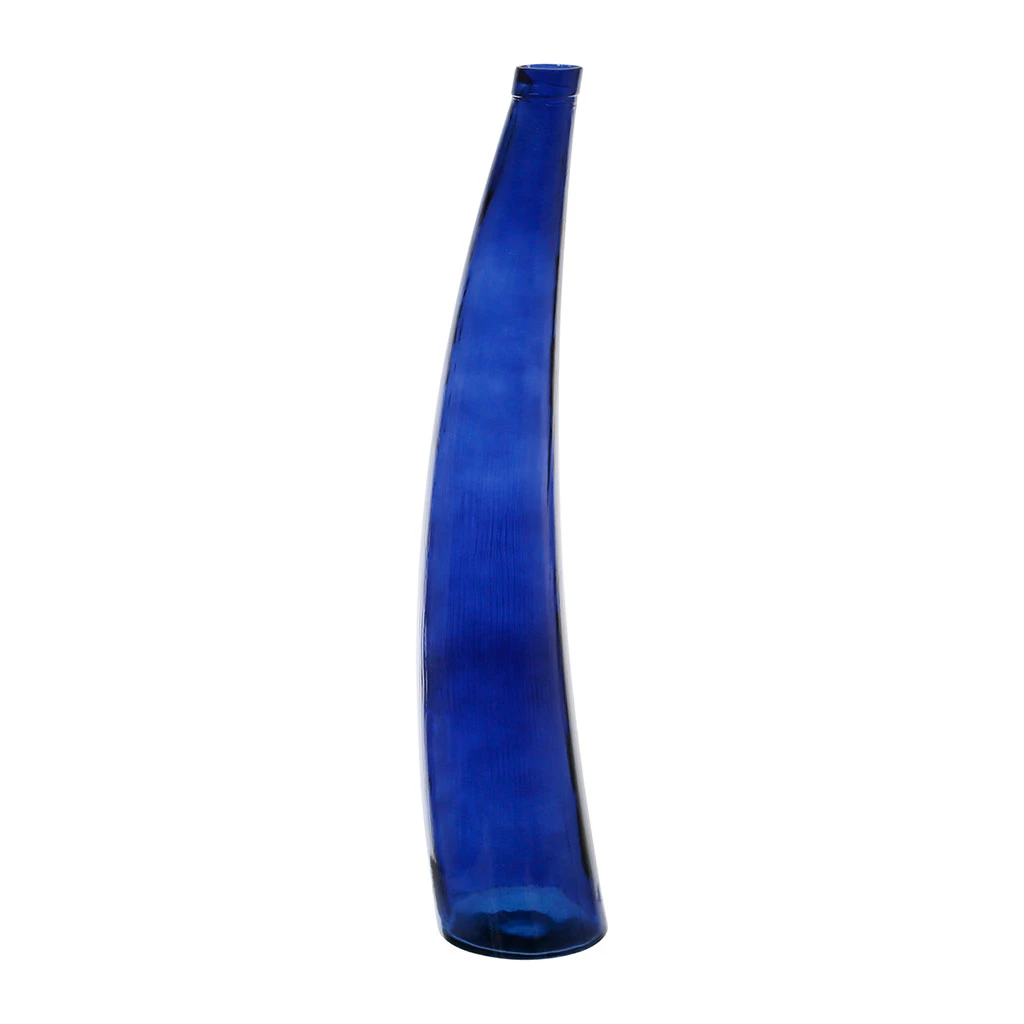 Côté Table Vase Courbe Andalou Indigo D20xh100cm Verre Recyclé 3 Côté Table Vase Courbe Andalou Indigo D20xh100cm Verre Recyclé