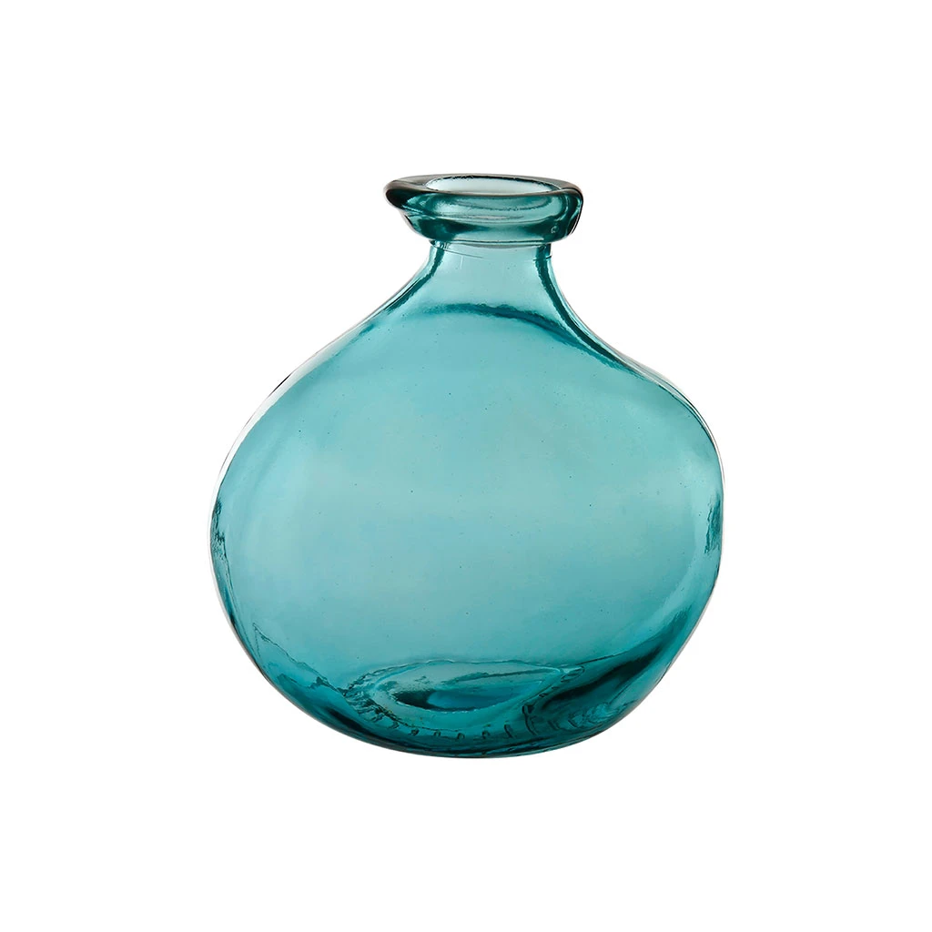 Côté Table Vase Gali Turquoise D16xh18cm Verre Recyclé 3 Côté Table Vase Gali Turquoise D16xh18cm Verre Recyclé