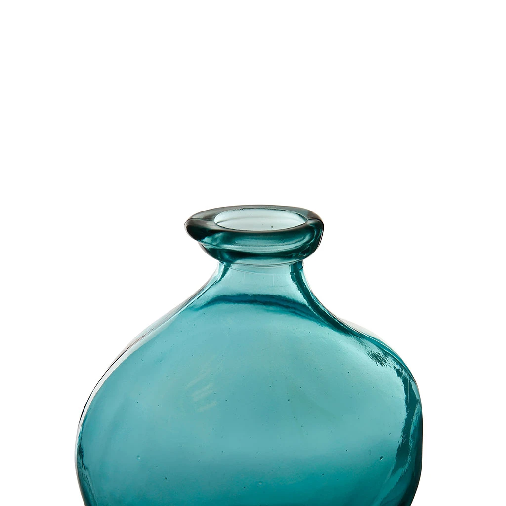 Côté Table Vase Gali Turquoise D16xh18cm Verre Recyclé 5 Côté Table Vase Gali Turquoise D16xh18cm Verre Recyclé – Image 3