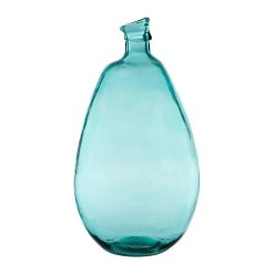 Côté Table Vase Colibri Turquoise D26xh47cm Verre Recyclé