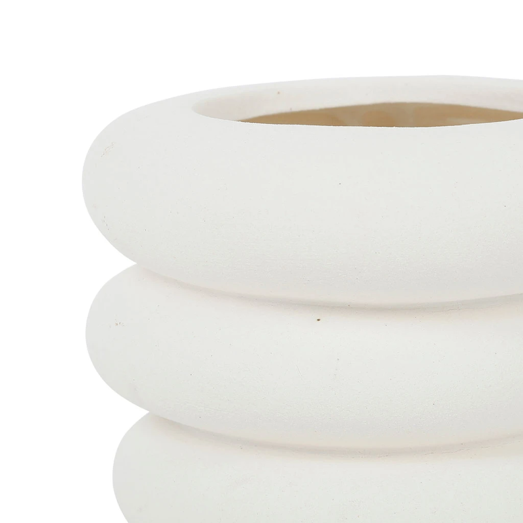 Côté Table Vase Maceio Blanc Casse D19xh19.5cm Gres 4 Côté Table Vase Maceio Blanc Casse D19xh19.5cm Gres – Image 2