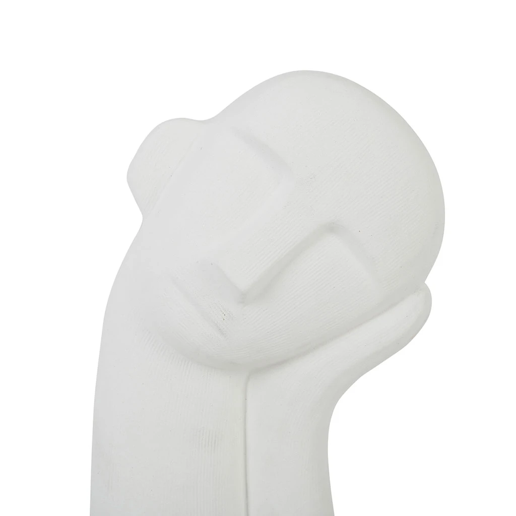 Côté Table Deco Visage Maceio Blanc Casse 20x12xh38cm Gres 5 Côté Table Deco Visage Maceio Blanc Casse 20x12xh38cm Gres – Image 3