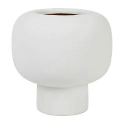 Côté Table Vase Maceio Blanc Casse D18.5xh18.5cm Gres