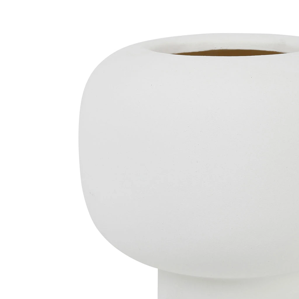 Côté Table Vase Maceio Blanc Casse D18.5xh18.5cm Gres 4 Côté Table Vase Maceio Blanc Casse D18.5xh18.5cm Gres – Image 2