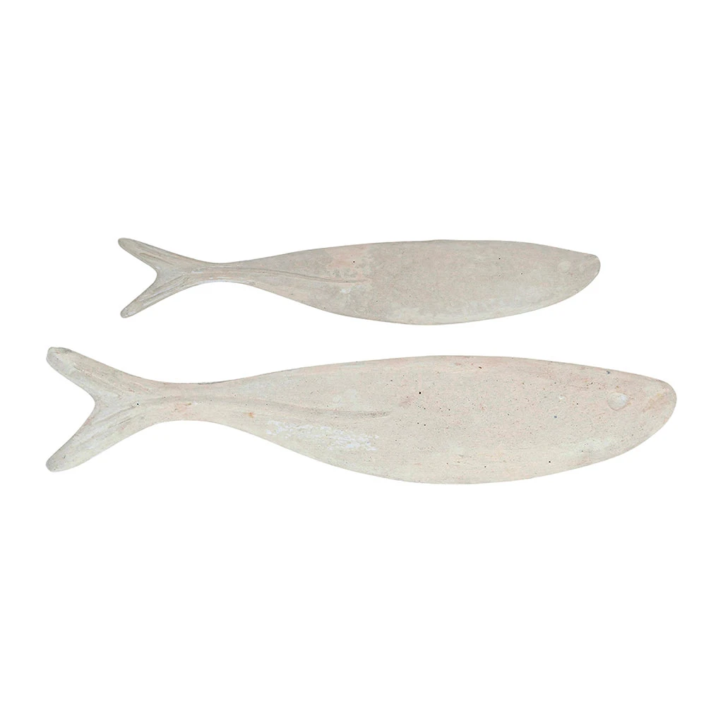 Côté Table Deco Poisson (lot De 2) Edoni Blanc En Papier Mache 3 Côté Table Deco Poisson (lot De 2) Edoni Blanc En Papier Mache