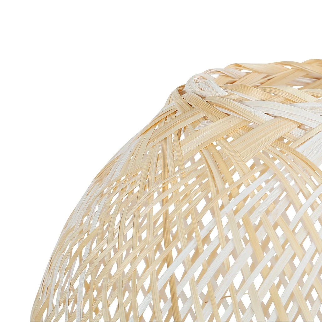 Côté Table Photophore Aritz Naturel Et Blanc D30xh50cm En Bambou 4 Côté Table Photophore Aritz Naturel Et Blanc D30xh50cm En Bambou – Image 2