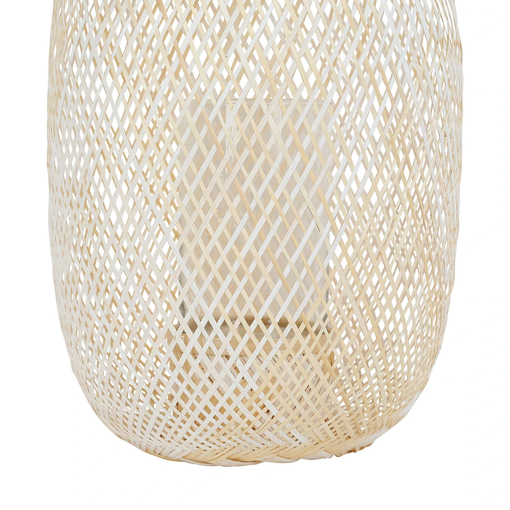 Côté Table Photophore Aritz Naturel Et Blanc D30xh50cm En Bambou 5 Côté Table Photophore Aritz Naturel Et Blanc D30xh50cm En Bambou – Image 3