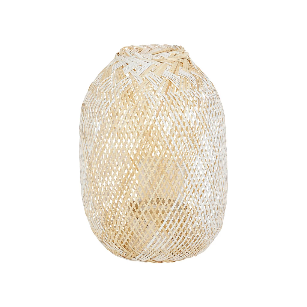 Côté Table Photophore Aritz Naturel Et Blanc D27xh40cm En Bambou 3 Côté Table Photophore Aritz Naturel Et Blanc D27xh40cm En Bambou