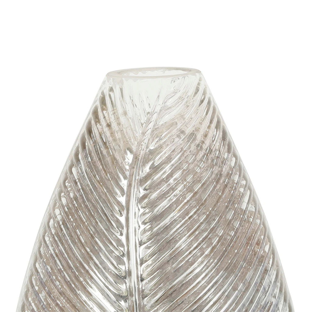 Côté Table Vase En Verre Champagne H22cm - Feuille 4 Côté Table Vase En Verre Champagne H22cm - Feuille – Image 2