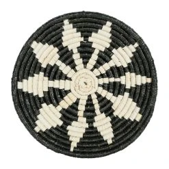 Côté Table Deco Murale étoile En Jonc De Mer Noir Blanc - Seram