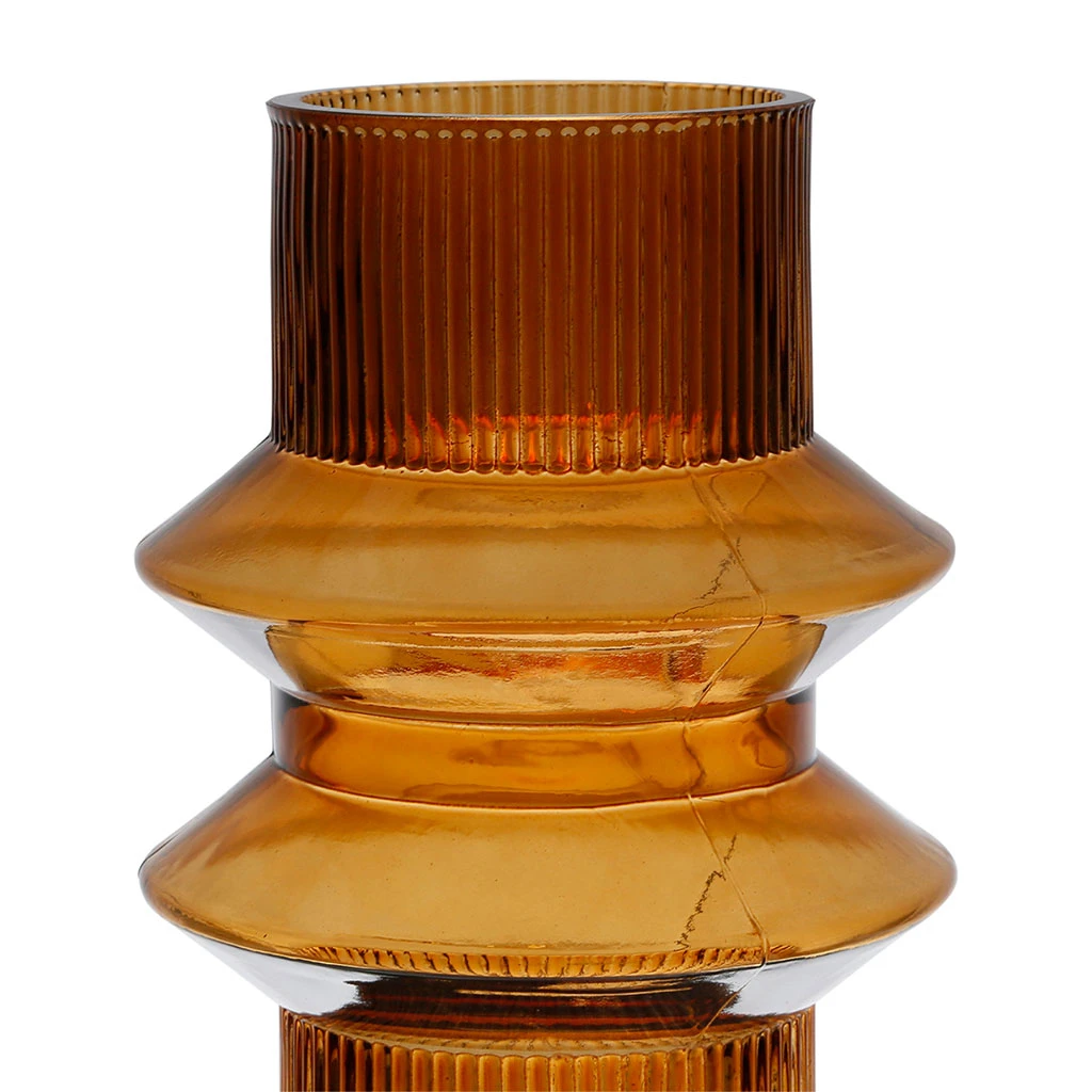 Côté Table Vase Ania Ambre D15xh29.5cm Verre 4 Côté Table Vase Ania Ambre D15xh29.5cm Verre – Image 2