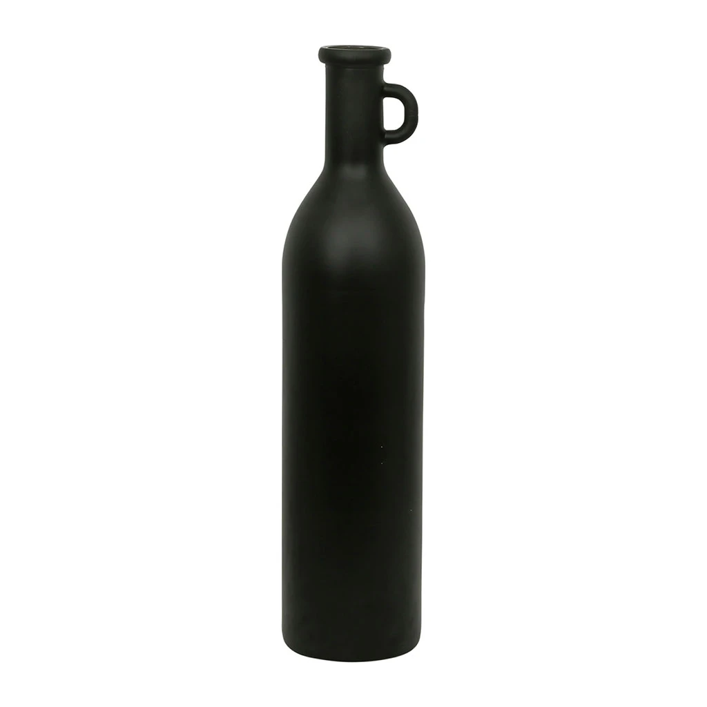 Côté Table Vase Bouteille Noir Mat En Verre Recyclé H77cm -linol 3 Côté Table Vase Bouteille Noir Mat En Verre Recyclé H77cm -linol