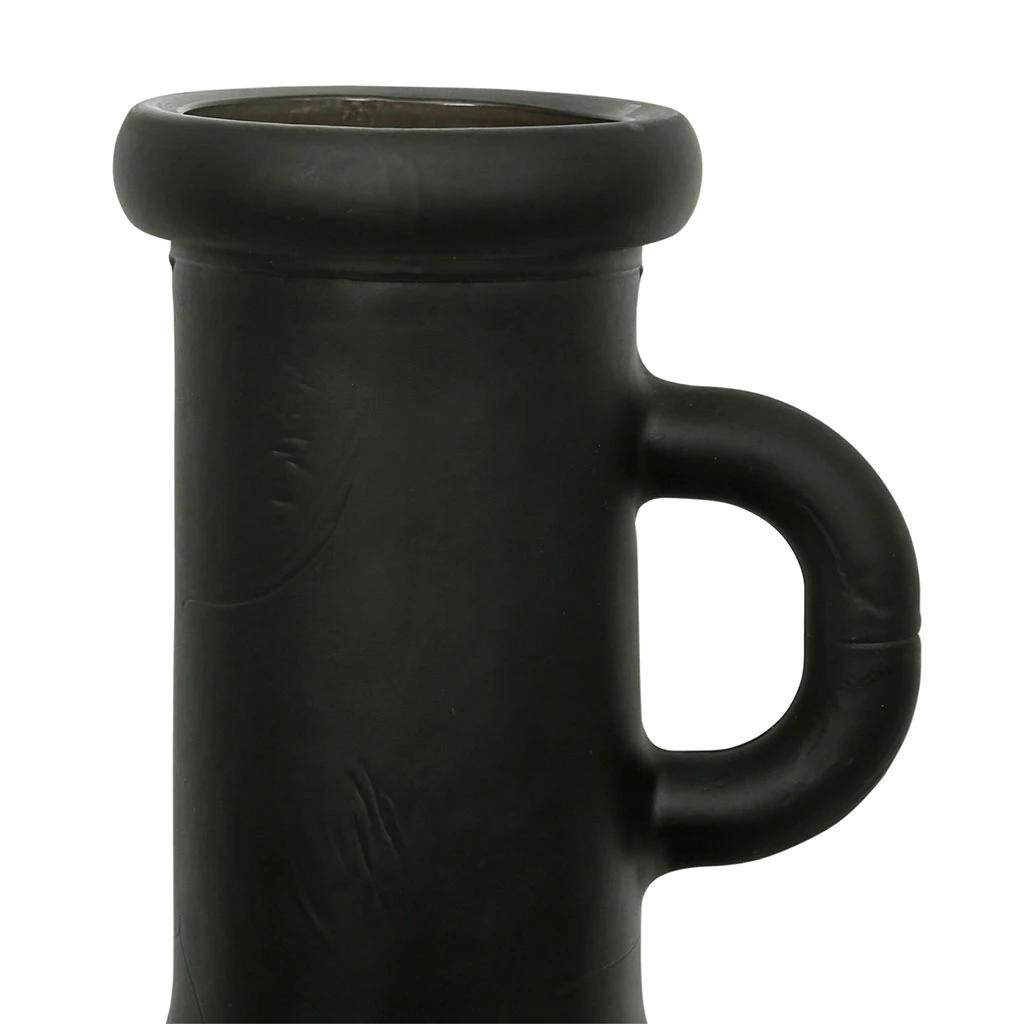 Côté Table Vase Bouteille Noir Mat En Verre Recyclé H77cm -linol 5 Côté Table Vase Bouteille Noir Mat En Verre Recyclé H77cm -linol – Image 3